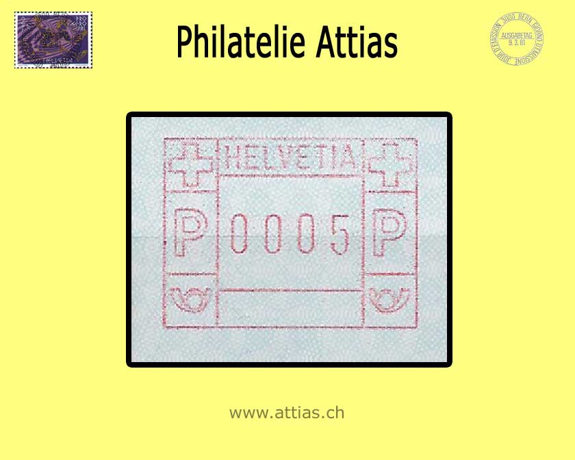 CH 1981 ATM Type 6,   Single value MNH