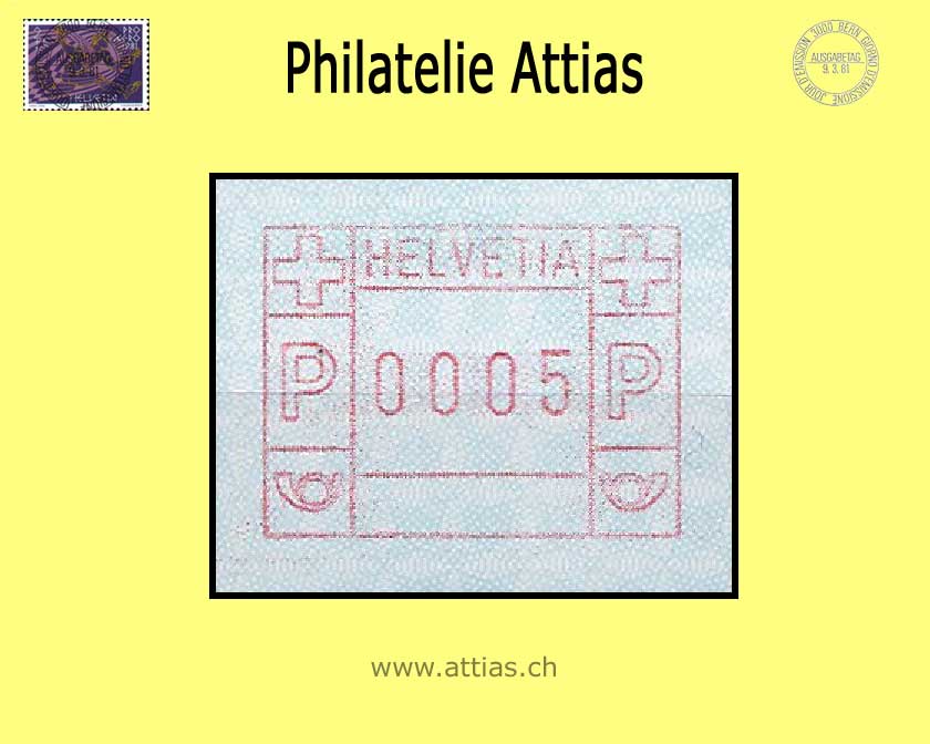 CH 1982 ATM Type 6A,   Single value  MNH