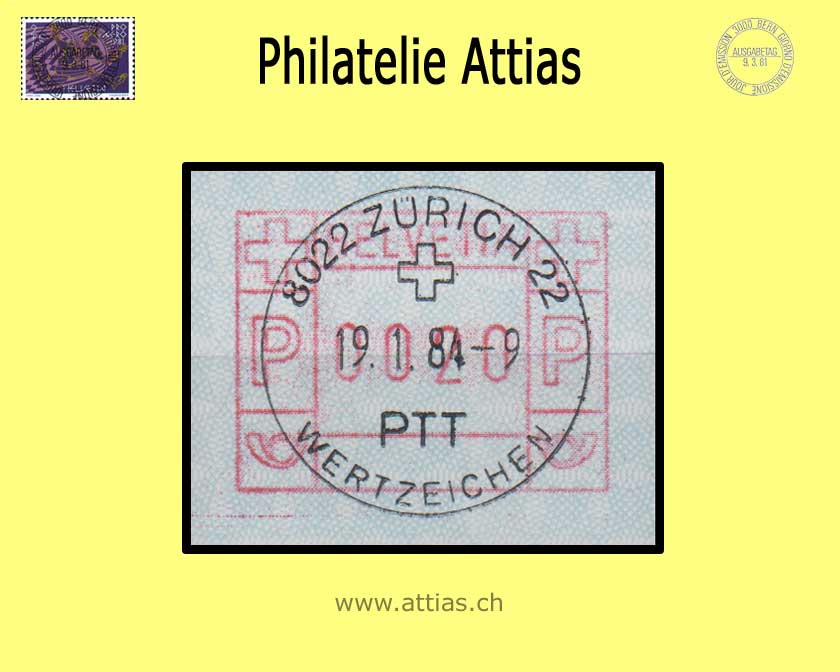 CH 1982 ATM Type 6A, Single value  with Full Cancellation Zürich