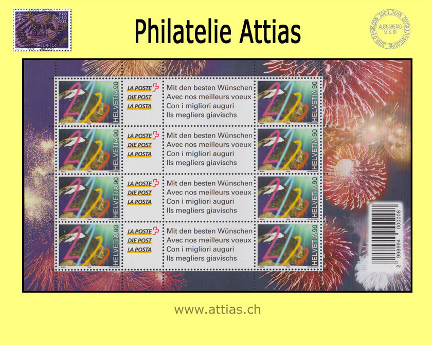CH 1999 Millenium "Die Post - Mit den besten Wünschen" - Kleinbogen -  Postfrisch