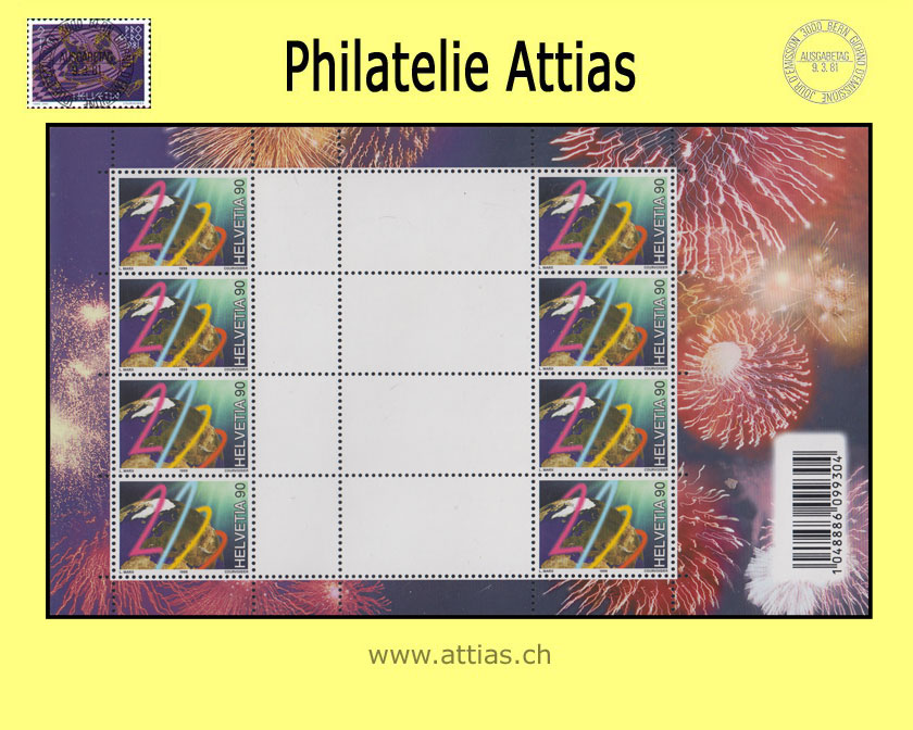 CH 1999 Millenium ohne Bild und Text - Kleinbogen -  Postfrisch