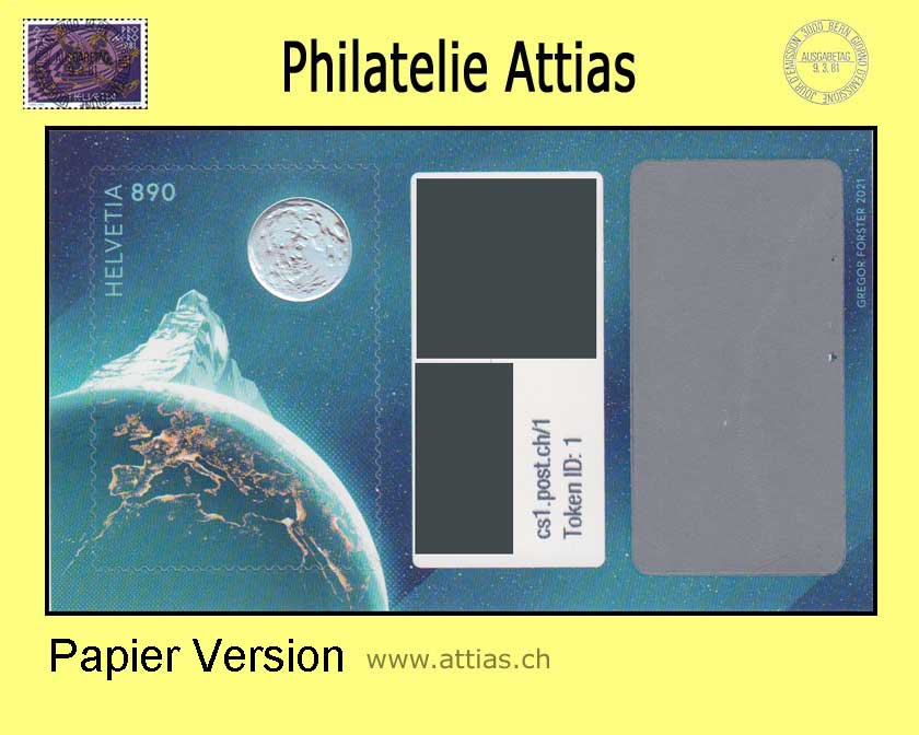 CH 2021 Swiss Crypto Stamps 1.0 Token ID 1, Matterhorn, Einzelwert  Postfrisch und NFT unbenutzt