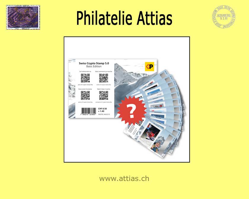 CH 2024-2 Swiss Crypto Stamps 5.0 Basic Edition Token ID ?, Umschlag verschlossen, Einzelwert  Postfrisch und NFT unbenutzt