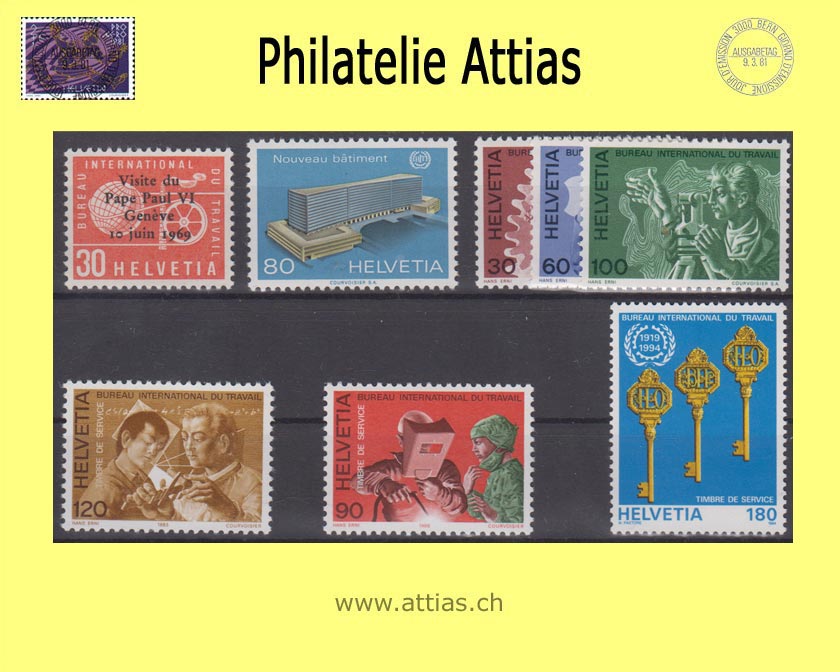 CH 1969-94 DIV 104-11 Restliche Ausgaben 1969-1994, Satz Postfrisch