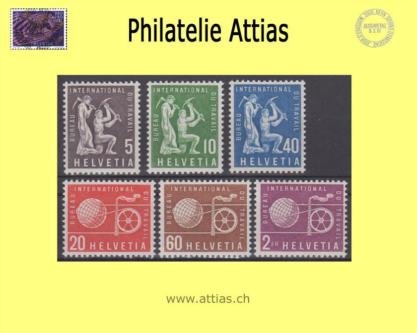 CH 1956 DIV 95-100 Symbolische Darstellungen, Satz Postfrisch