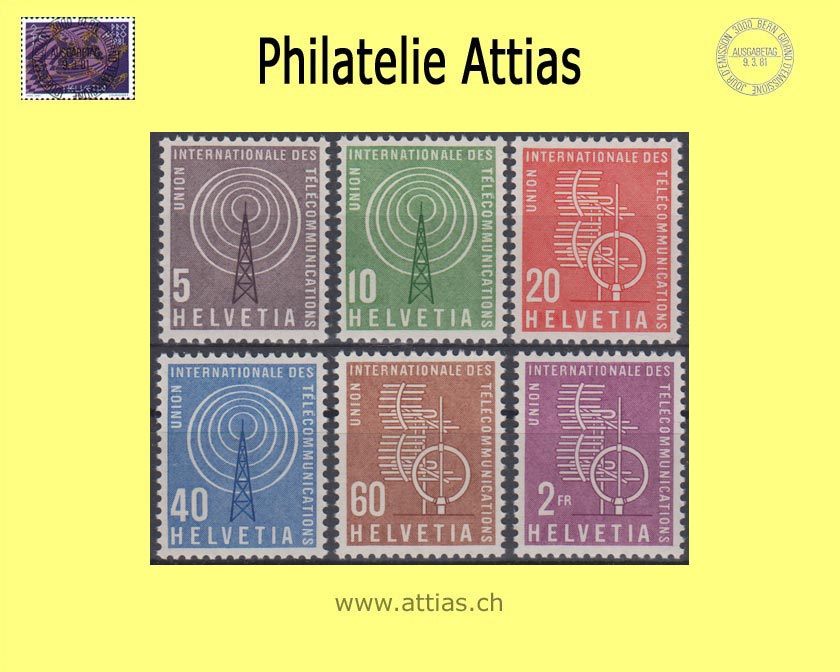 CH 1958 DXI 1-6 Symbolische Darstellungen, Satz Postfrisch