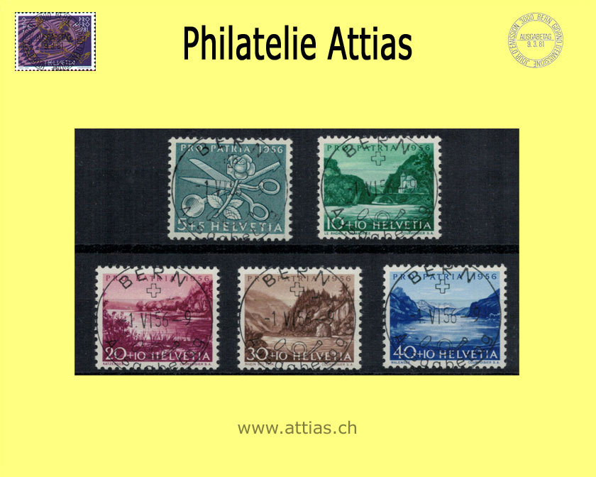 CH 1956 B76-B80 Pro Patria Satz ET-Vollstempel   deutsch