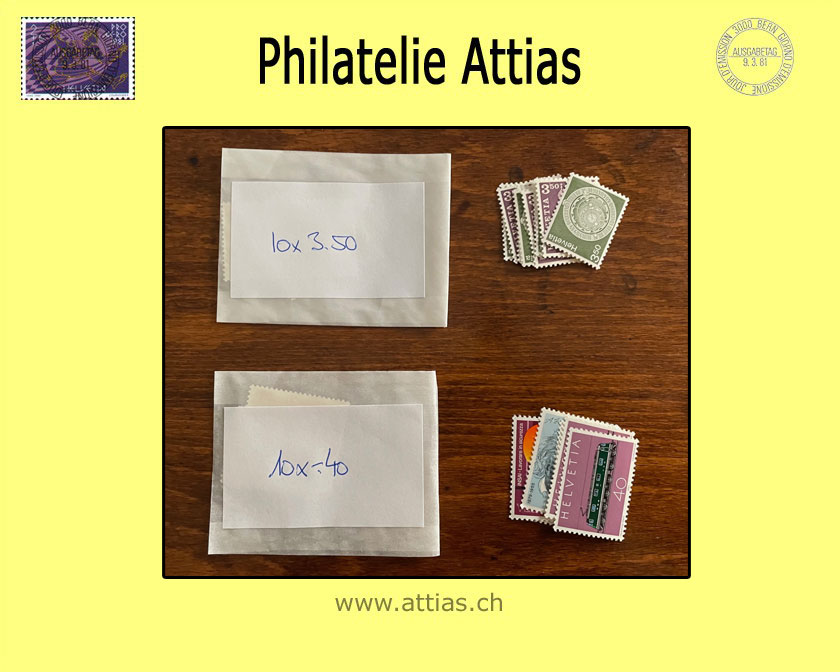 CH - CHF 3.90 Wertstufe in 2 Werten nassklebend (10x) -20% (A-Post-Plus ohne Label ab 1.1.24)