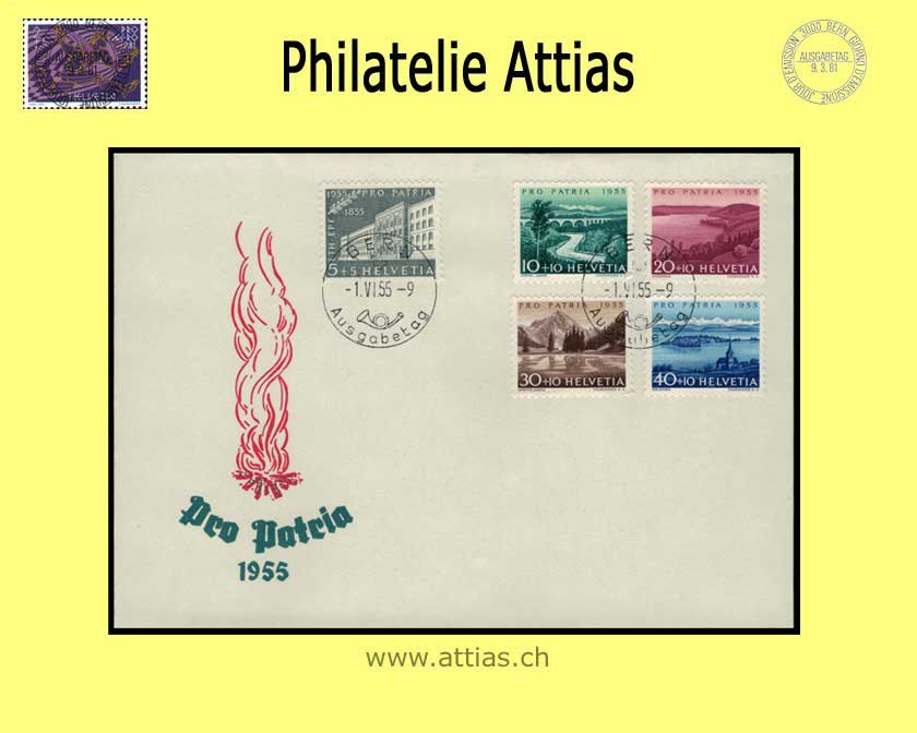 CH 1955 FDC Pro Patria deutsch ill. ohne Adresse