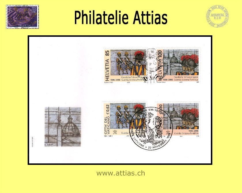 CH 2005 FDC Schweizergarde - Gemeinschaftsausgabe CH/VA C6