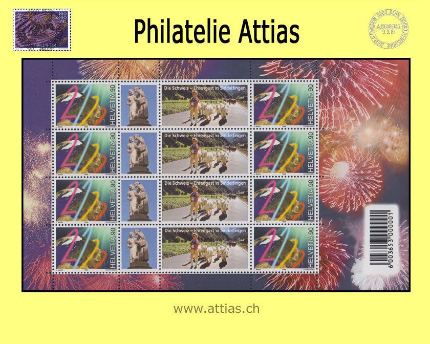 CH 2000 Millenium Sindelfingen - Kleinbogen -  Postfrisch