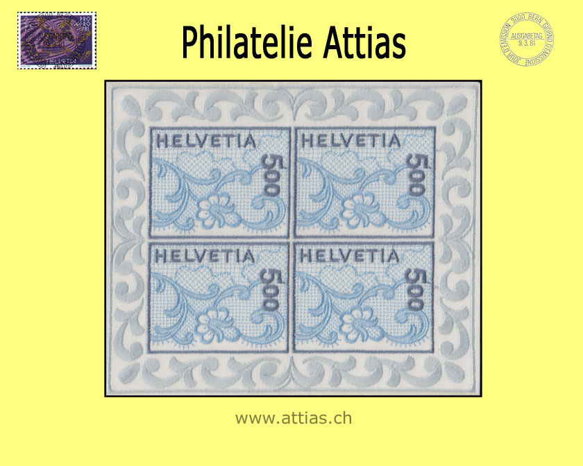 CH 2000 999 NABA St.Gallen 2000 - Stickereibogen -  Postfrisch
