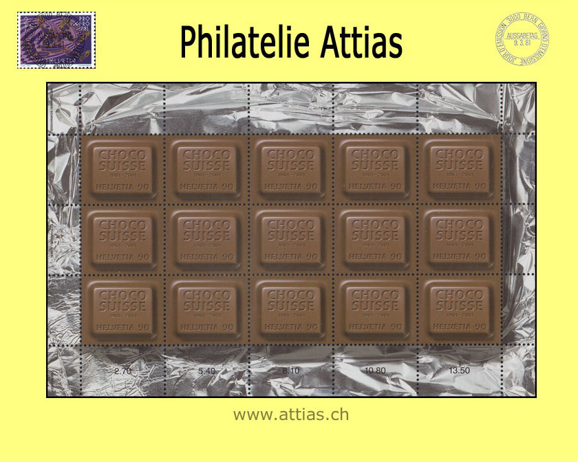 CH 2001 100 Jahre CHOCO SUISSE - Zierbogen -  Postfrisch