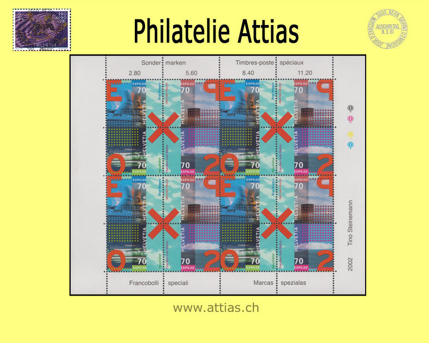 CH 2002 Expo.02 - Zusammendruck-Bogen - Postfrisch