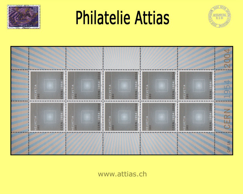 CH 2004 50 Jahre CERN - Kleinbogen -  Postfrisch