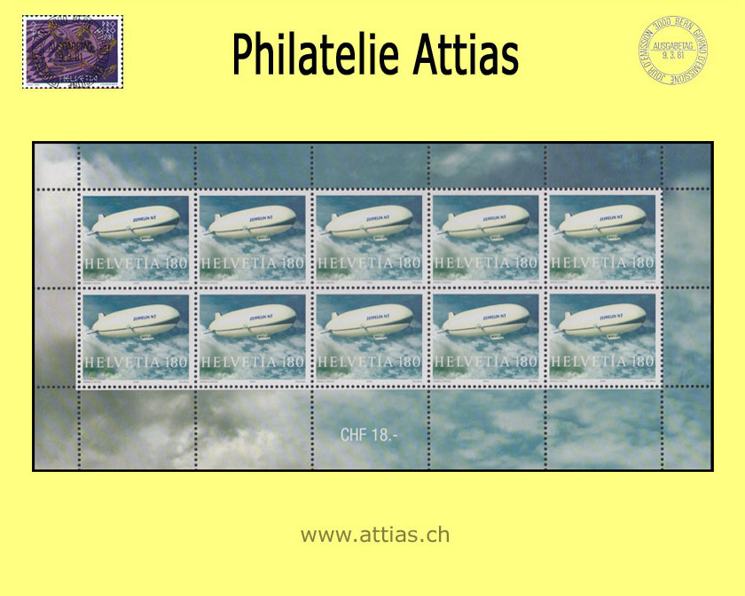 CH 2004 Zeppelin NT - Kleinbogen -  Postfrisch