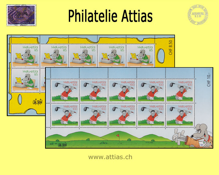 CH 2005 Comics Uli Stein - Mäuse - 2 Kleinbogen -  Postfrisch