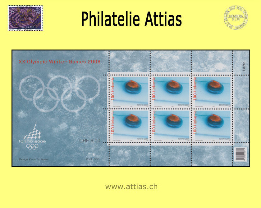 CH 2005 Olympische Winterspiele Turin 2006 Curling -  Postfrisch