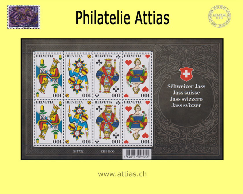 CH 2018 OZ264 Schweizer Jass - Zusammendruck-Bogen -  Postfrisch