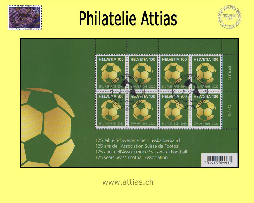 CH 2020 125 Jahre Schweizerischer Fussballverband - Zierbogen - ET-Stempel