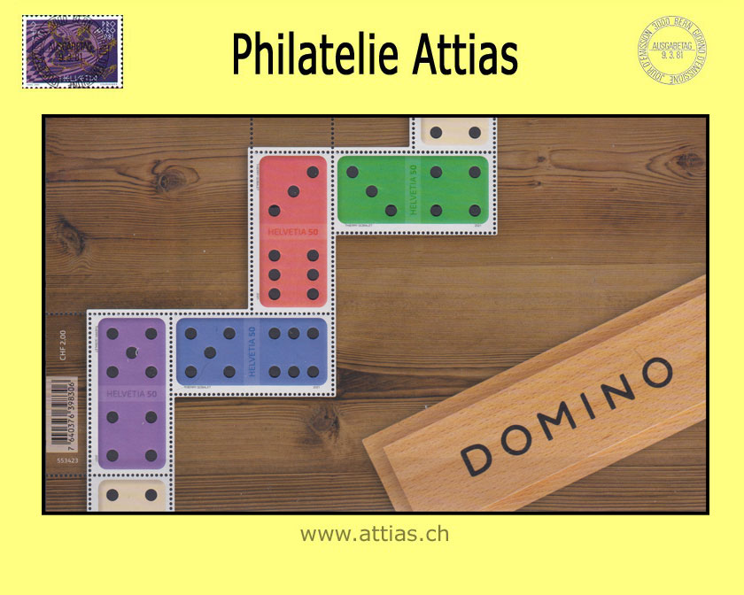 CH 2021 1849 (Bl.79) Domino - Sonderblock -  Postfrisch