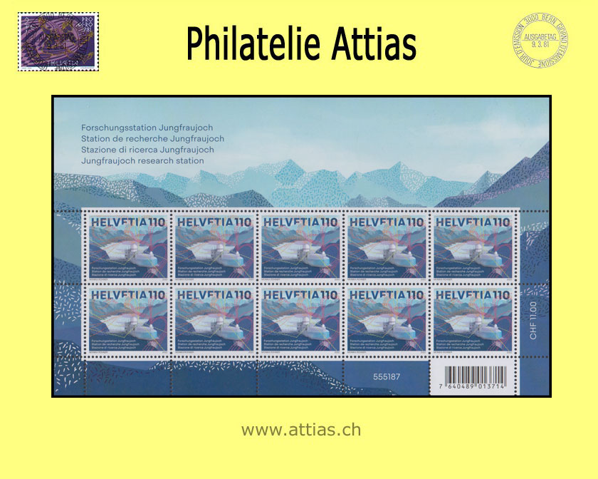 CH 2022 Jungfraujoch research station - decorative sheet - MNH