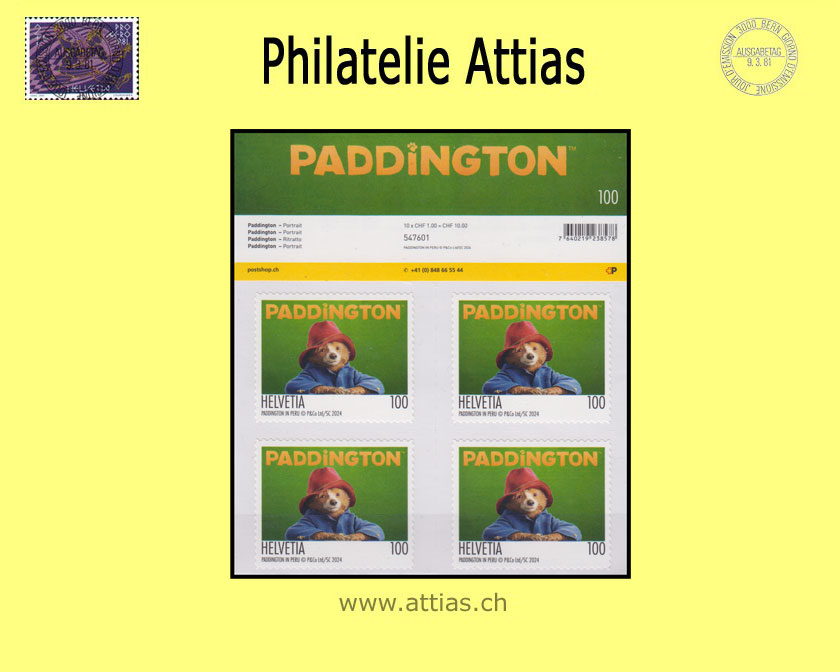CH 2024 Paddington in Peru - Portrait - Bogen 10 Marken à 1.00 -  Postfrisch