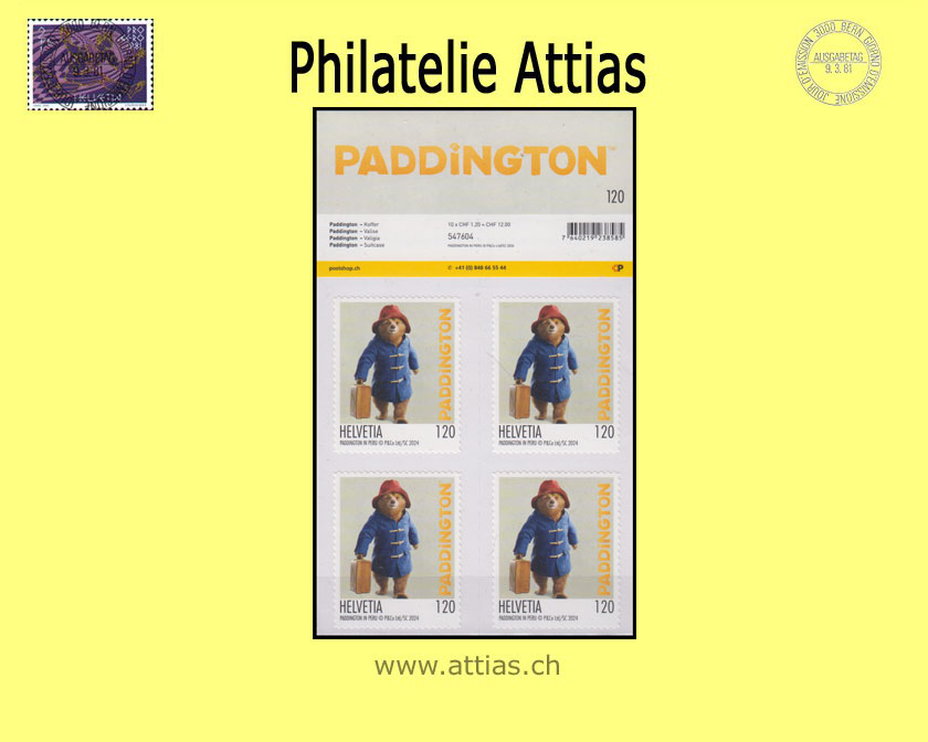 CH 2024 Paddington in Peru - mit Koffer - Bogen 10 Marken à 1.20 -  Postfrisch
