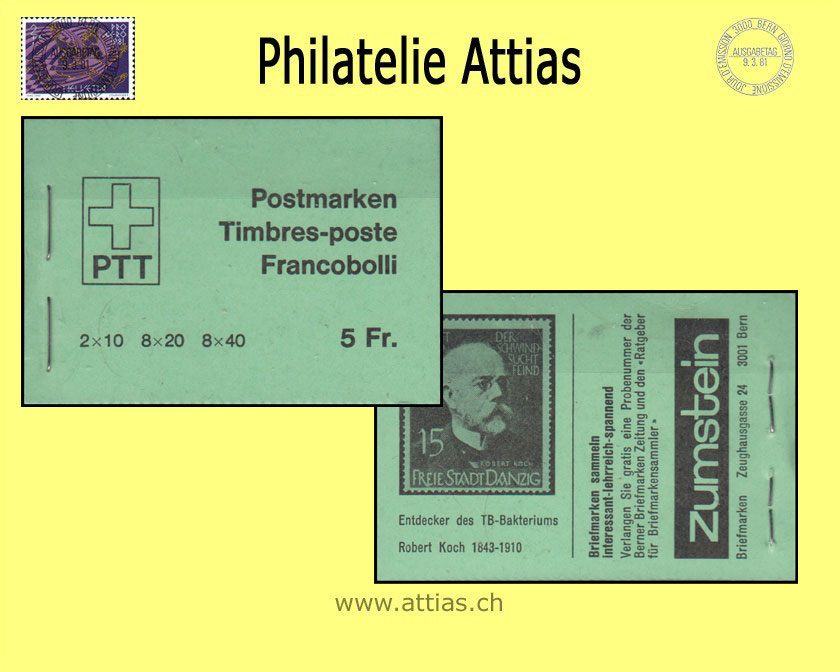 CH 1978 MH Baudenkmäler (0-68IV) Postfrisch grün