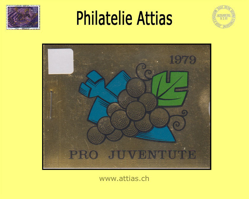 CH 1979 MH Pro Juventute (J-28) ET-Stempel Wappen, gold