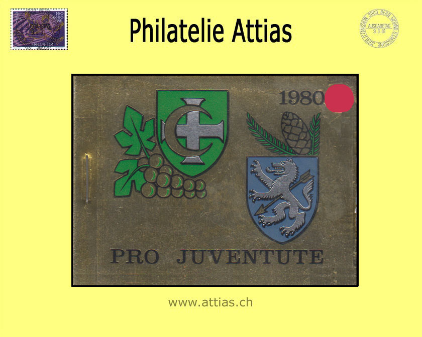 CH 1980 MH Pro Juventute (J-29) FD-Cancel. Coat of arms, gold
