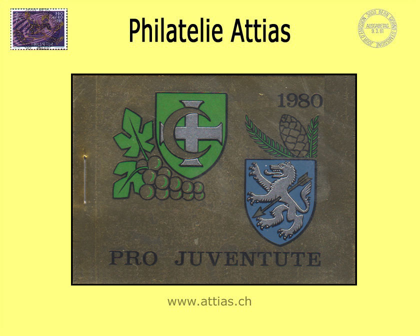 CH 1980 MH Pro Juventute (J-29) Postfrisch Wappen, gold