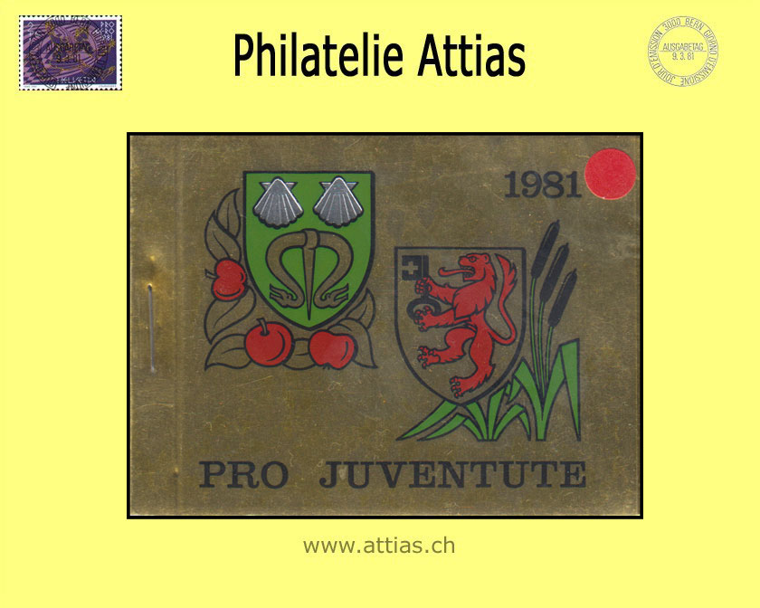 CH 1981 MH Pro Juventute (J-30) FD-Cancel. Coat of arms, gold