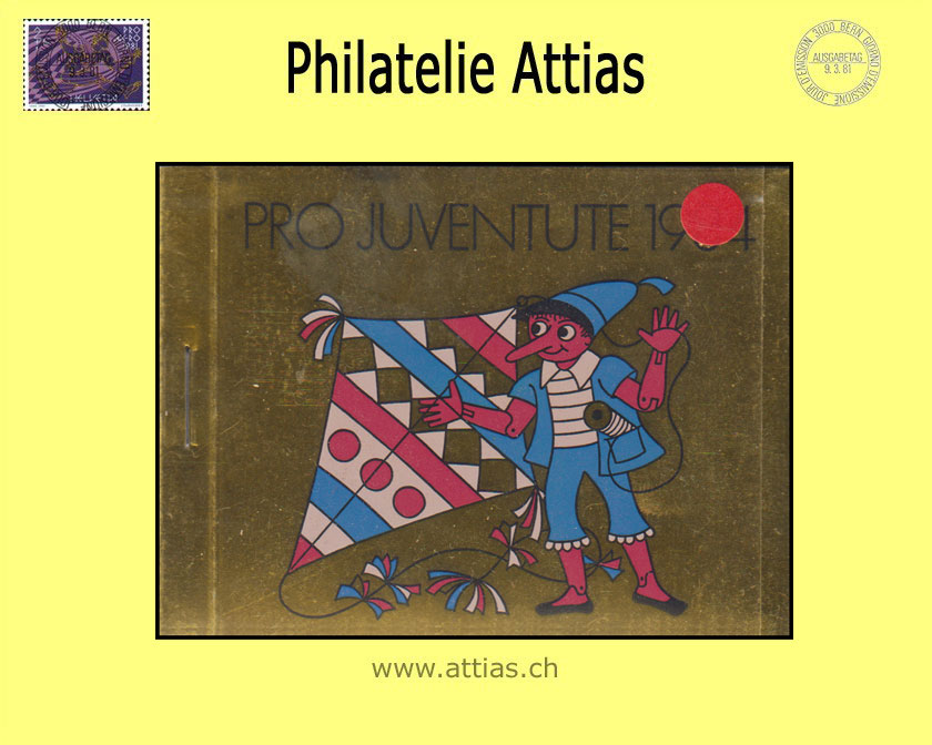 CH 1984 MH Pro Juventute (J-33) ET-Stempel Pinocchio, gold