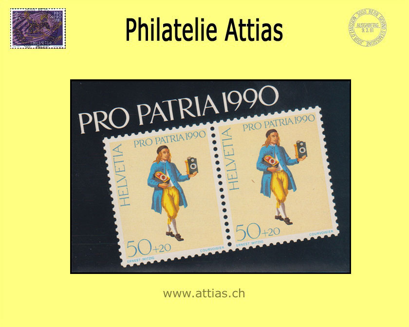 CH 1990 MH Pro Patria (B-2) ET-Stempel Uhrenhändler