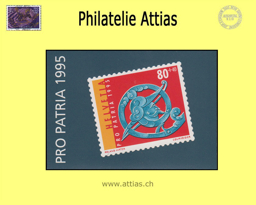 CH 1995 MH Pro Patria (B-7) ET-Stempel Motiv auf Truhenschloss