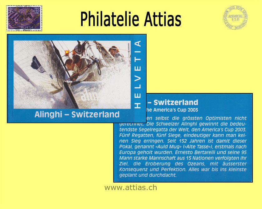 CH 2003 MH Alinghi (Privat 1084) MNH