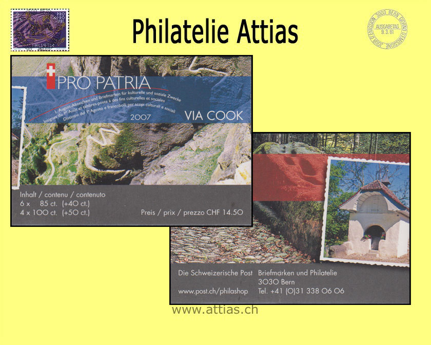 CH 2007 MH Pro Patria (B-19) MNH Cultural routes I