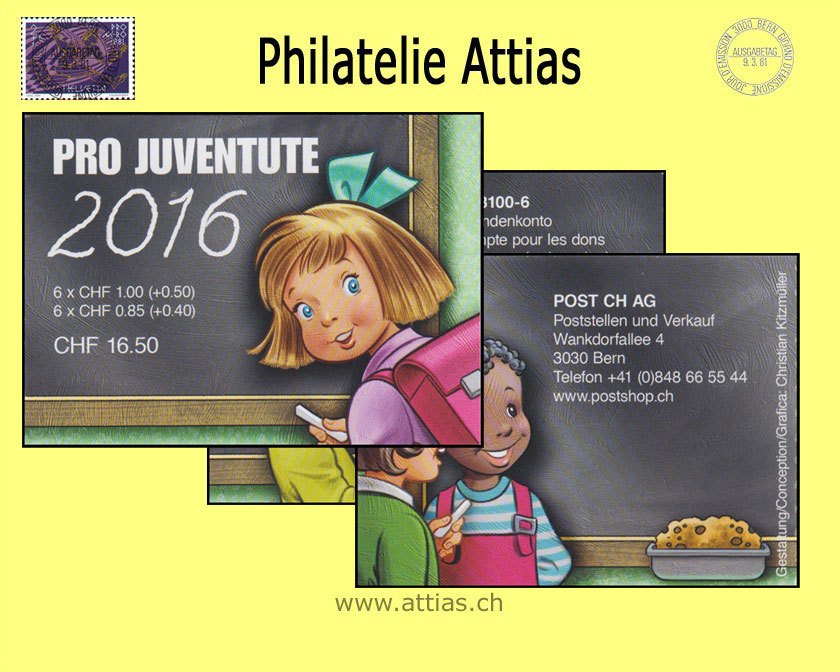 CH 2016 MH Pro Juventute (J-65) Postfrisch Schulzeit