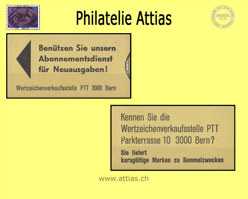 CH 1960 Tickets Freimarken 1960 (8) Postfrisch  - gelb (2)