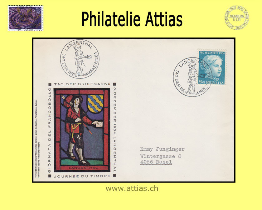 CH 1964 TdB Langenthal BE, Umschlag gestempelt 6.12.64 Langenthal
