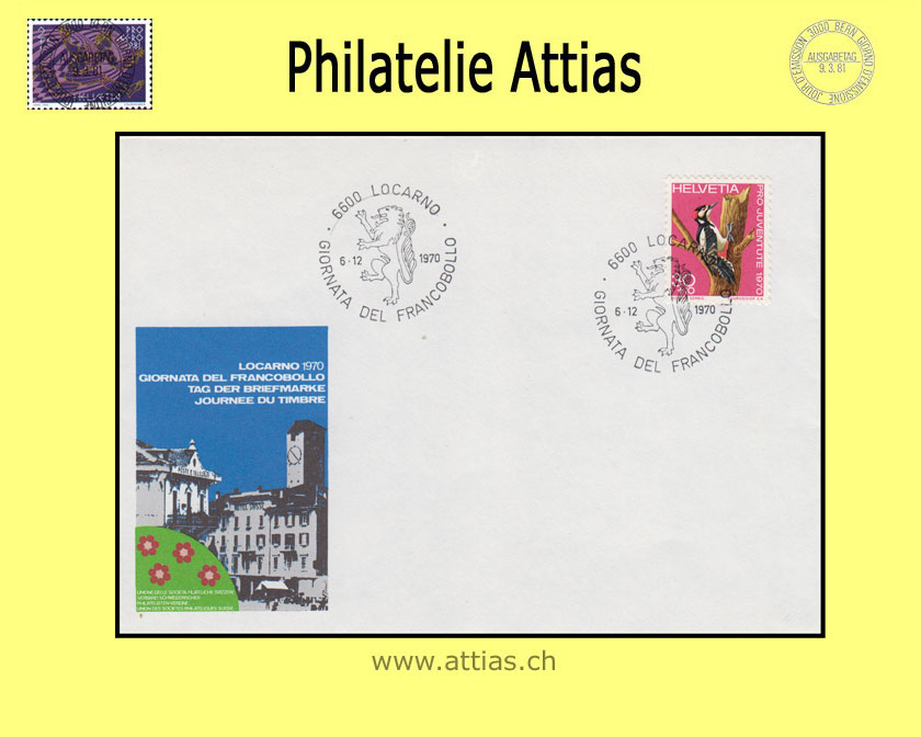 CH 1970 TdB Locarno TI, Umschlag gestempelt 6.12.1970 6600 Locarno