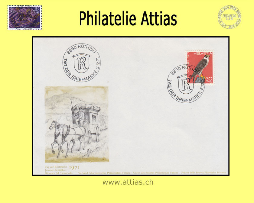 CH 1971 TdB Rüti ZH, Umschlag gestempelt 5.12.71 8630 Rüti (ZH)