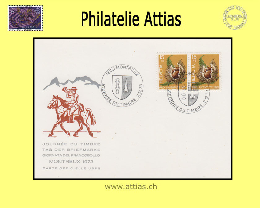 CH 1973 TdB Montreux VD, Karte gestempelt 2.12.73 1820 Montreux