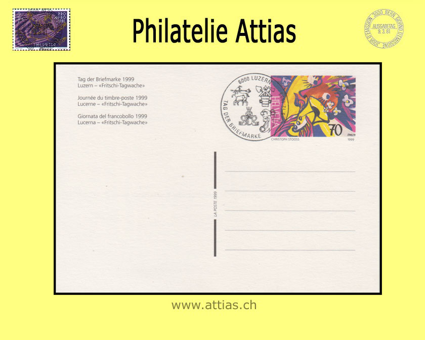 CH 1999 TdB Luzern LU,  Bildpostkarte  gestempelt  3.-5.12.1999 6000 Luzern