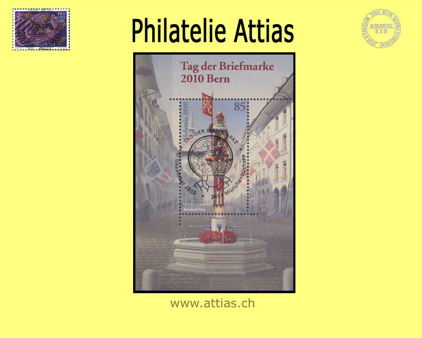 CH 2010 1372 (Bl.46) Block TdB Münchenbuchsee (Bern) Vollstempel Tag der Briefmarke 5.12.2010 3053 Münchenbuchsee