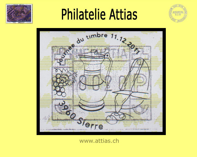 CH 2011 Stamp Day Sierre VS, Special cancellation Journée du Timbre 2011 on Frama stamp (ATM)