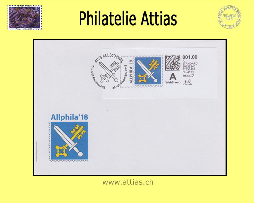 CH 2018 TdB Allschwil BL, Umschlag mit Webstamp gestempelt 23.-25.12.2018 4123 Allschwil