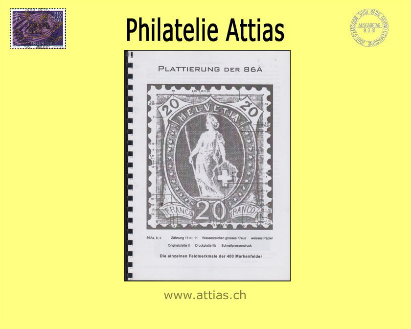 Literatur Bensing: ZST 86A - Plattierung der 20Rp. Stehende Helvetia Ausgabe 1905
