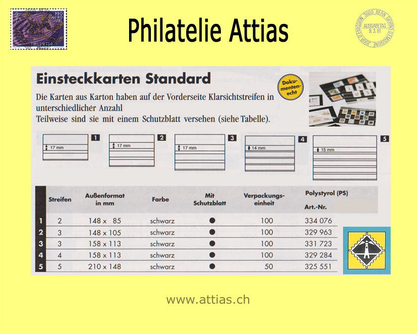 LT EK2-PT6 Einsteckkarten aus Karton mit 3 Streifen PS